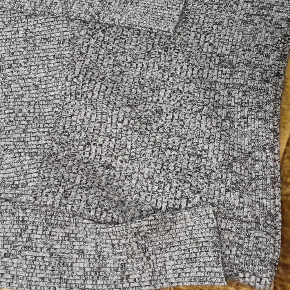 White House Black Market Asymmetrical Balck & Gray Sweater - Picture 4 of 5